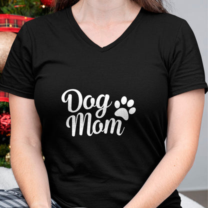 Dog Love Shirt, Dog Lover Gift T-Shirt/Hoodie/Sweatshirt HLT00 - Womens Dog Mom - Paw Print Mothers of Puppies Doggy Mama Wife Mommy V-Neck T-Shirt
