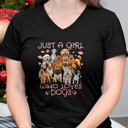 Dog Love Shirt, Dog Lover Gift T-Shirt/Hoodie/Sweatshirt HLT00 - Funny Cute Dog Puppy Lover Just A Girl Who Loves Dogs T-Shirt