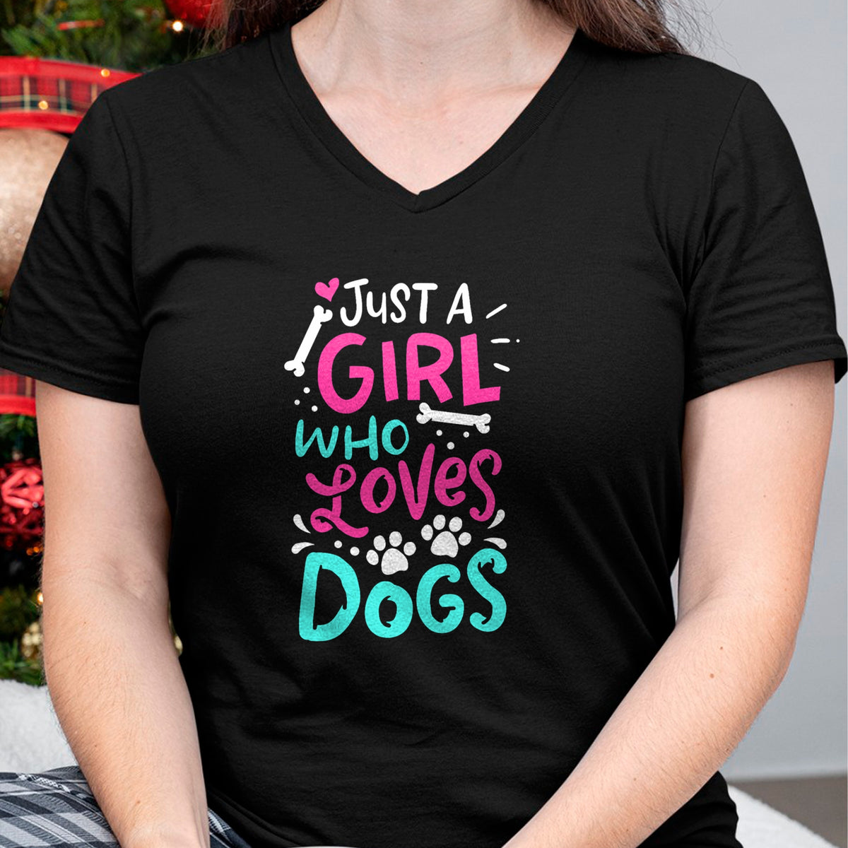 Dog Love Shirt, Dog Lover Gift T-Shirt/Hoodie/Sweatshirt HLT00 - Just a Girl Who Loves Dogs Funny Dog School Dog Trainer T-Shirt