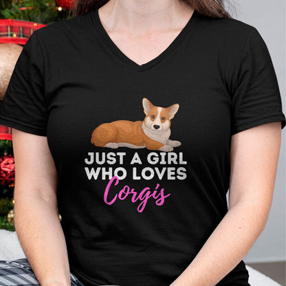 Dog Love Shirt, Dog Lover Gift T-Shirt/Hoodie/Sweatshirt HLT00 - Just A Girl Who Loves Corgis - Welsh Corgi Owner Dog Lover T-Shirt
