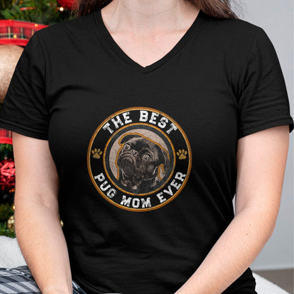 Dog Love Shirt, Dog Lover Gift T-Shirt/Hoodie/Sweatshirt HLT00 - Best Pug Mom Ever Black Pugs Owner Mother Vintage Dog Lover T-Shirt