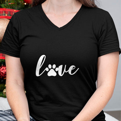 Dog Love Shirt, Dog Lover Gift T-Shirt/Hoodie/Sweatshirt HLT00 - Paw Print Love Heart Funny Cool Dog Cat Mom Pet Animal Lover T-Shirt