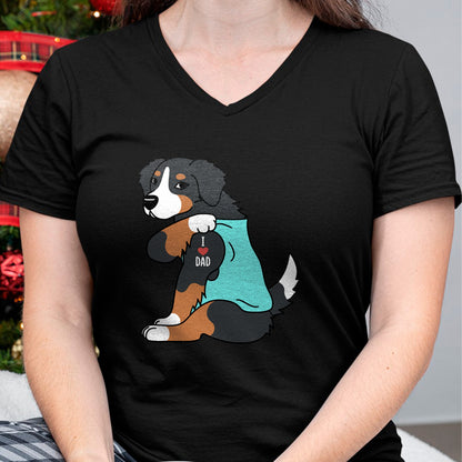 Dog Love Shirt, Dog Lover Gift T-Shirt/Hoodie/Sweatshirt HLT00 - Bernese Mountain Dog I Love Dad Funny Dog T-Shirt