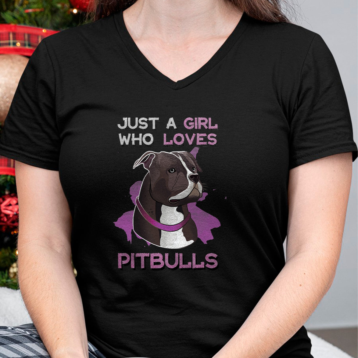 Dog Love Shirt, Dog Lover Gift T-Shirt/Hoodie/Sweatshirt HLT00 - Just A Girl Who Loves Pitbulls Funny Pitbull Dog Owner Quote T-Shirt