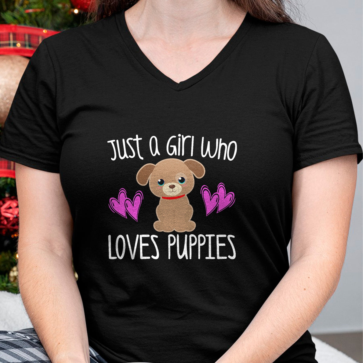 Dog Love Shirt, Dog Lover Gift T-Shirt/Hoodie/Sweatshirt HLT00 - JUST A GIRL WHO LOVES PUPPIES Cute Puppy Dog Toddler Kids T-Shirt