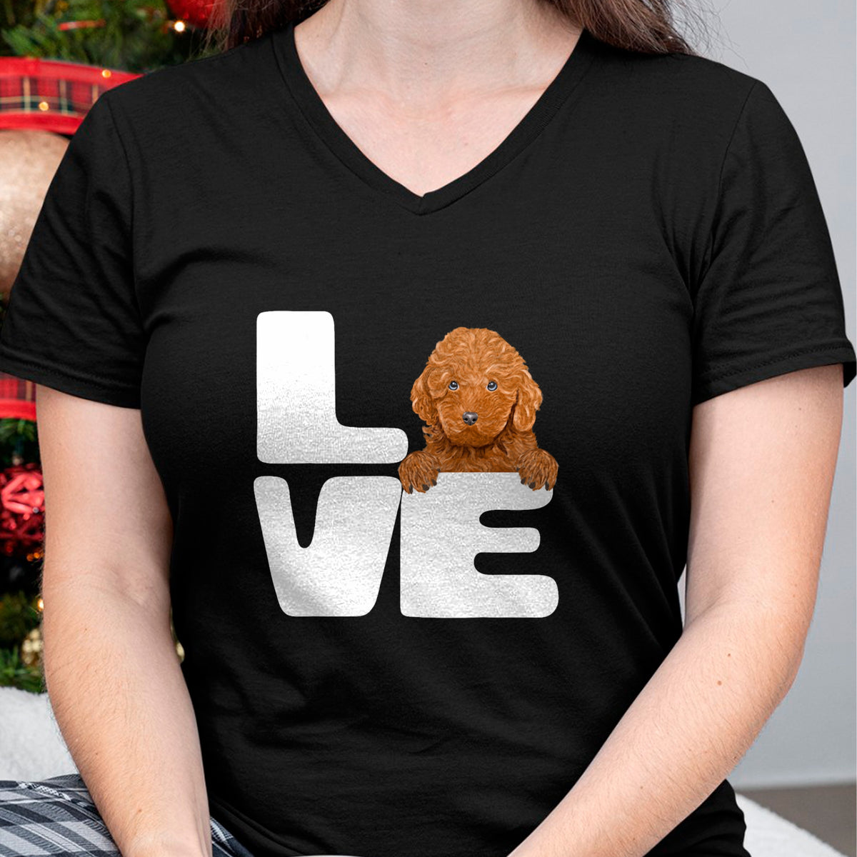 Dog Love Shirt, Dog Lover Gift T-Shirt/Hoodie/Sweatshirt HLT00 - I Love My Brown Poodle Dog Lover T-Shirt