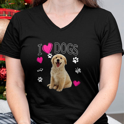 Dog Love Shirt, Dog Lover Gift T-Shirt/Hoodie/Sweatshirt HLT00 - I Love Dogs Shirt - Golden Labrador retriever t shirt T-Shirt