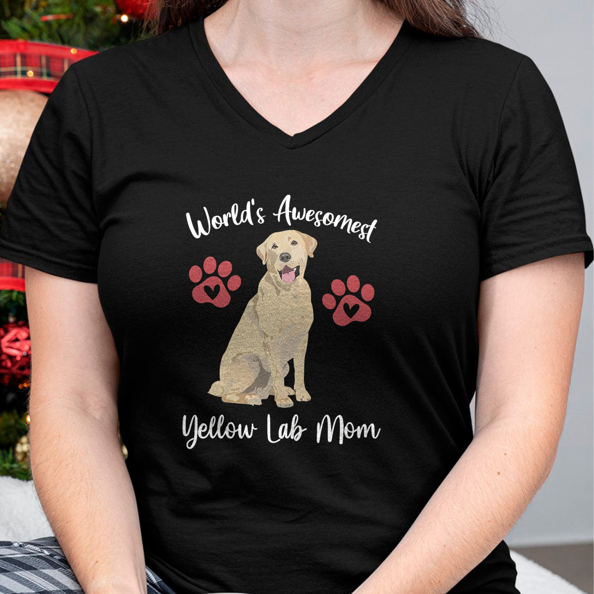 Dog Love Shirt, Dog Lover Gift T-Shirt/Hoodie/Sweatshirt HLT00 - WORLDS AWESOMEST YELLOW LAB MOM Funny Dog Lover Saying Quote T-Shirt