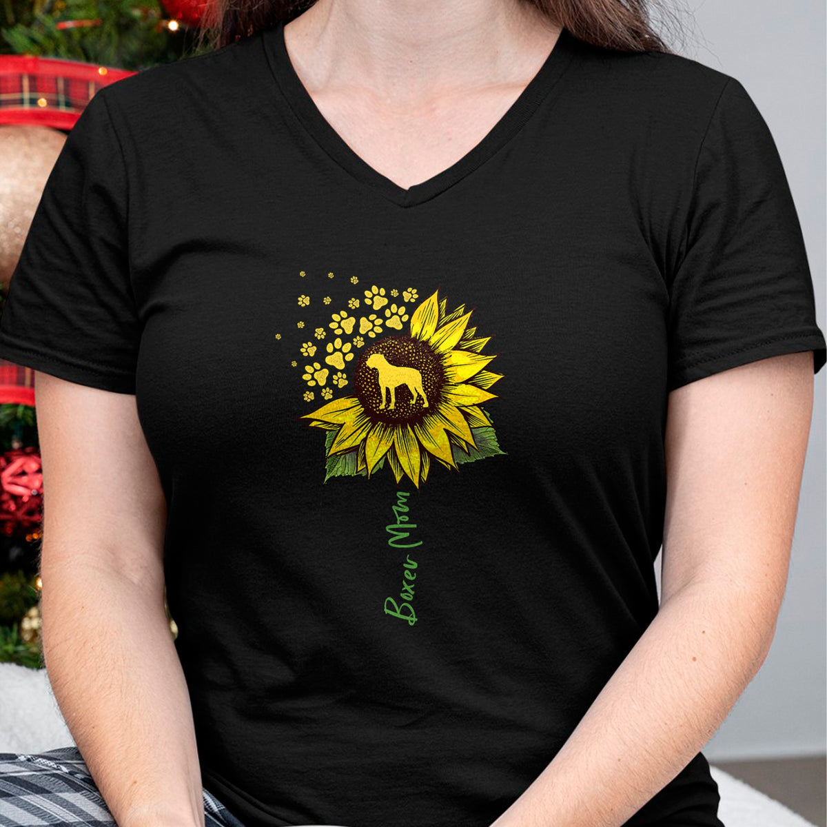 Dog Love Shirt, Dog Lover Gift T-Shirt/Hoodie/Sweatshirt HLT00 - Boxer Mom Sunflower Boxer Dog Gifts Dog Mom Mama T-Shirt