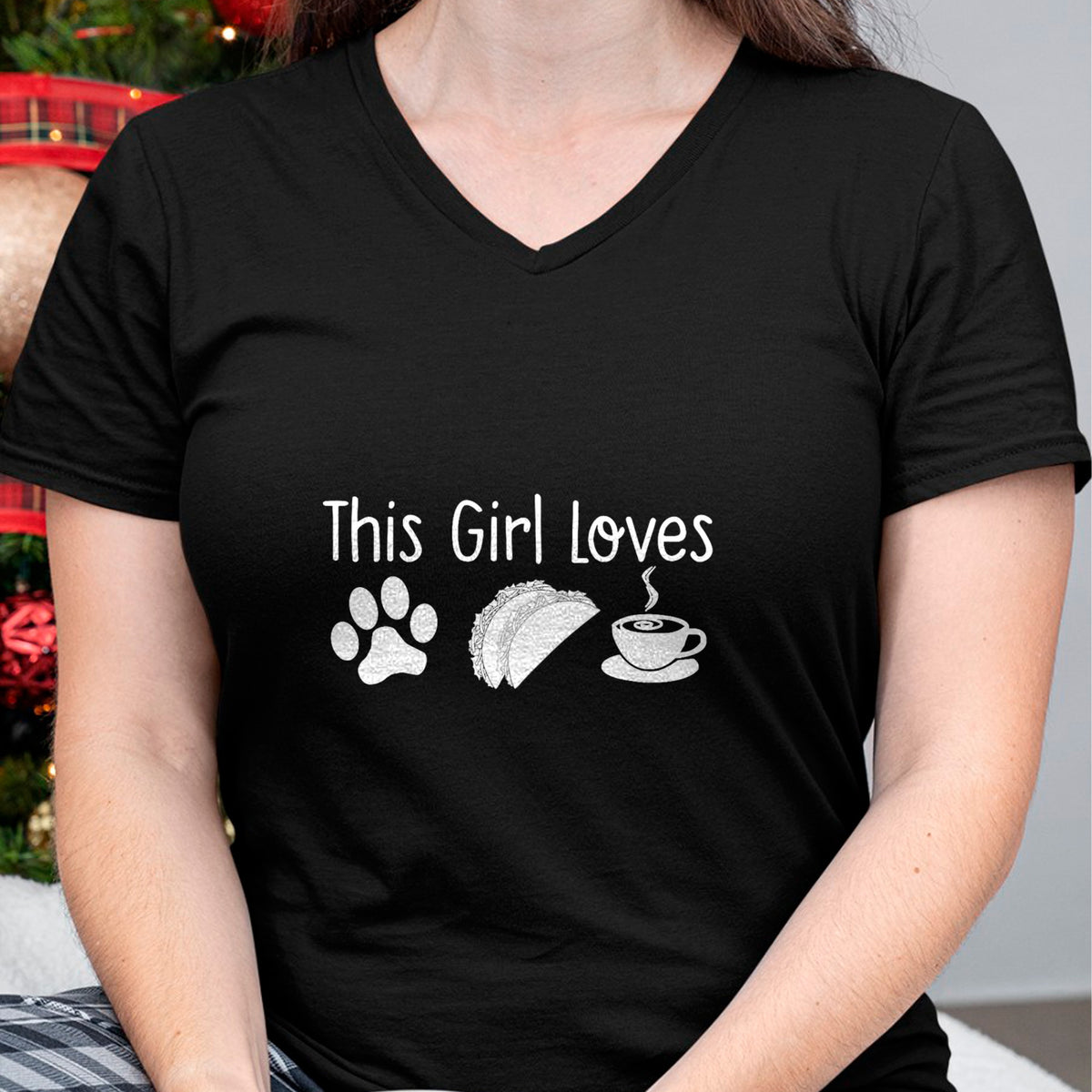 Dog Love Shirt, Dog Lover Gift T-Shirt/Hoodie/Sweatshirt HLT00 - THIS GIRL LOVES DOGS TACOS COFFEE T-Shirt Women Mom Gift