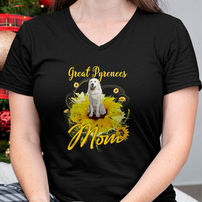 Dog Love Shirt, Dog Lover Gift T-Shirt/Hoodie/Sweatshirt HLT00 - Sunflower Great Pyrenees Mom Dog Lover Mother_s T-Shirt