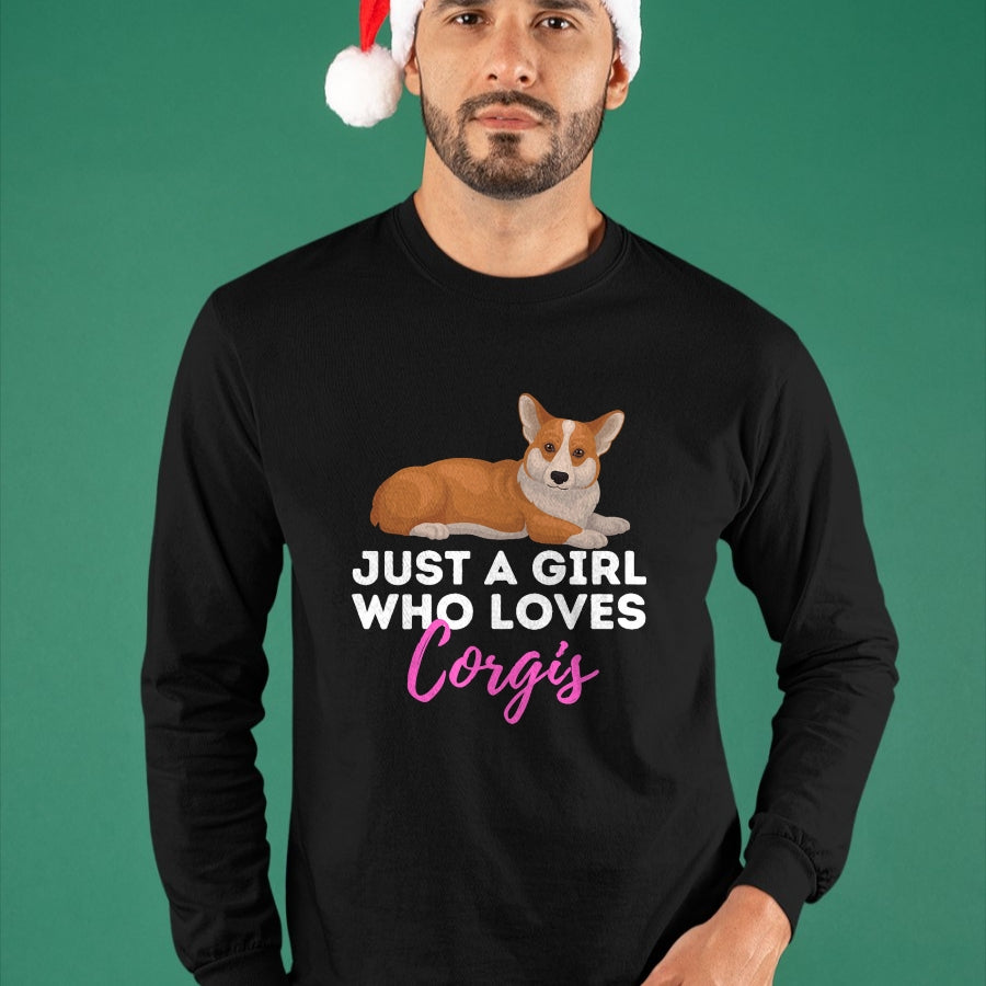 Dog Love Shirt, Dog Lover Gift T-Shirt/Hoodie/Sweatshirt HLT00 - Just A Girl Who Loves Corgis - Welsh Corgi Owner Dog Lover T-Shirt
