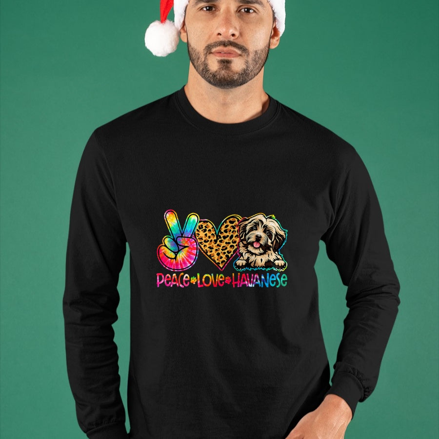 Dog Love Shirt, Dog Lover Gift T-Shirt/Hoodie/Sweatshirt HLT00 - Peace Love Havanese Tie Dye Dog Lover T-Shirt
