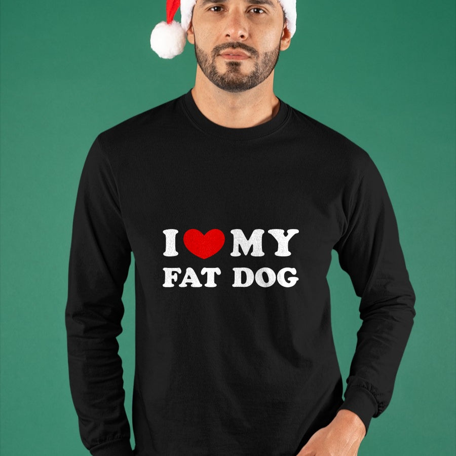 Dog Love Shirt, Dog Lover Gift T-Shirt/Hoodie/Sweatshirt HLT00 - I Love My Fat Dog, I Heart My Fat Dog T-Shirt