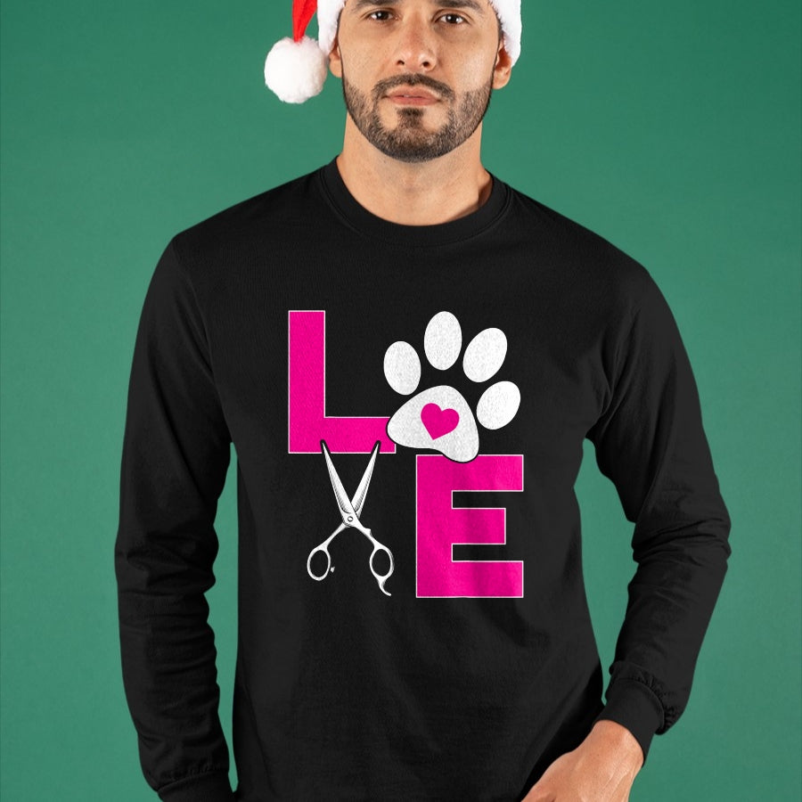 Dog Love Shirt, Dog Lover Gift T-Shirt/Hoodie/Sweatshirt HLT00 - Cute Dog Groomer Funny Dog Grooming Love Christmas T-Shirt