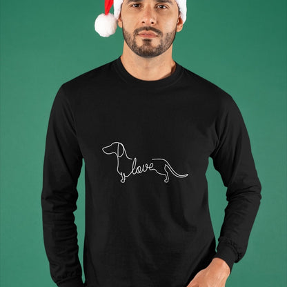 Dog Love Shirt, Dog Lover Gift T-Shirt/Hoodie/Sweatshirt HLT00 - Dachshund Chiweenie Wiener Dog Love Sketch Art Dog T-Shirt