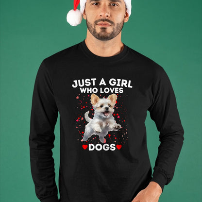 Dog Love Shirt, Dog Lover Gift T-Shirt/Hoodie/Sweatshirt HLT00 - Just a Girl who loves Dogs T-Shirt