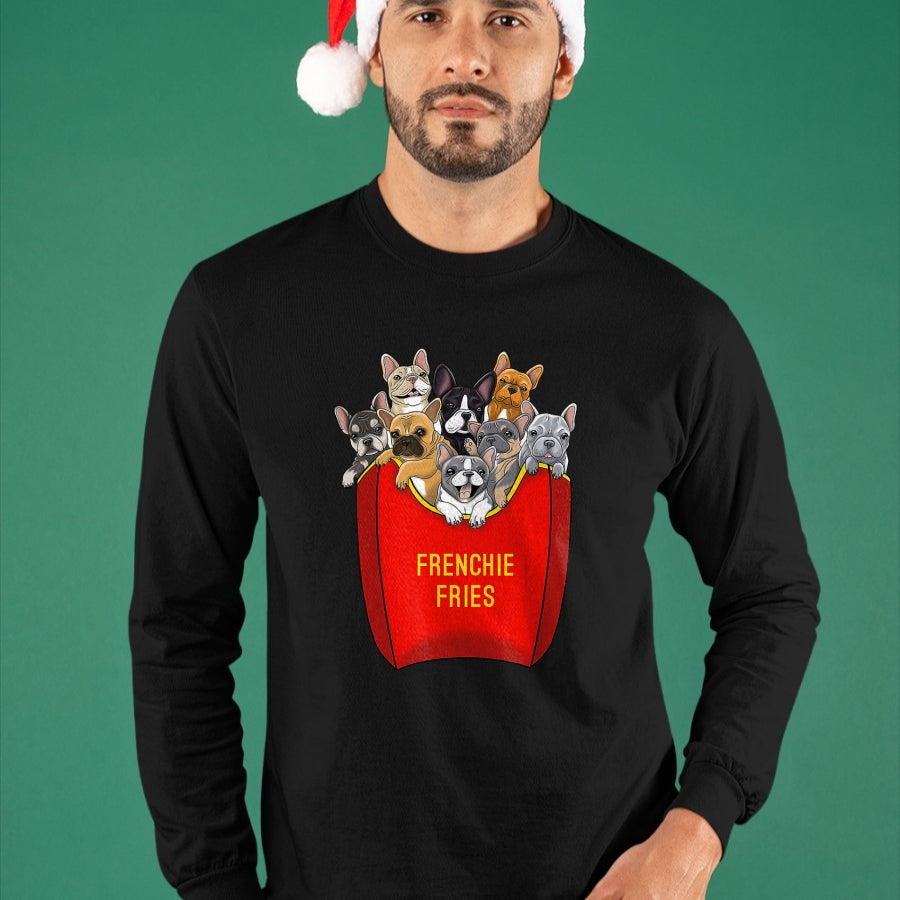 Dog Love Shirt, Dog Lover Gift T-Shirt/Hoodie/Sweatshirt HLT00 - Frenchie Fries Shirt French Bulldog Dog Mom Dog Dad Cute T-Shirt