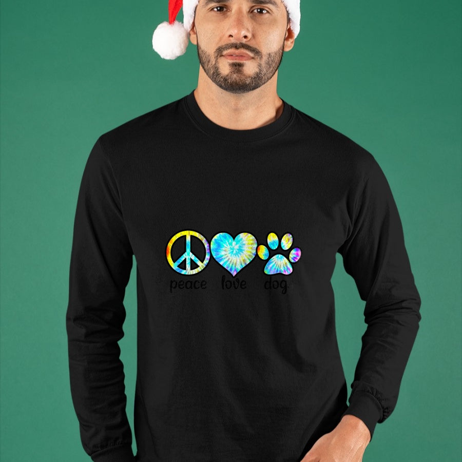 Dog Love Shirt, Dog Lover Gift T-Shirt/Hoodie/Sweatshirt HLT00 - Dog Love Shirt Dog Mom Dog Dads Gift Peace Love Dogs Tie Dye T-Shirt