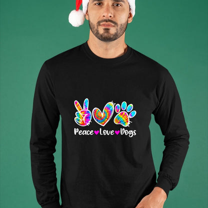 Dog Love Shirt, Dog Lover Gift T-Shirt/Hoodie/Sweatshirt HLT00 - Cute Peace Love Dogs Tie Dye Dog Paw Dog Mom Mothers Day T-Shirt