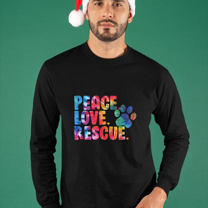 Dog Love Shirt, Dog Lover Gift T-Shirt/Hoodie/Sweatshirt HLT00 - Peace Love Rescue Dog Lover Parent Adopted Tie Dye T-Shirt