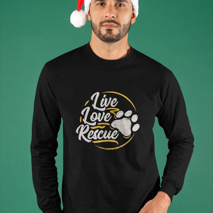 Dog Love Shirt, Dog Lover Gift T-Shirt/Hoodie/Sweatshirt HLT00 - Live Love Rescue - Dog Lover Adopt a Dog Adoption T-Shirt T-Shirt