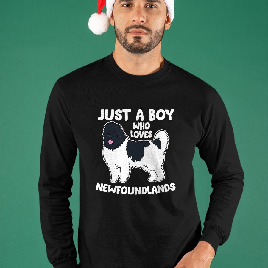 Dog Love Shirt, Dog Lover Gift T-Shirt/Hoodie/Sweatshirt HLT00 - Just a Boy Who Loves Newfoundland Dogs T-Shirt