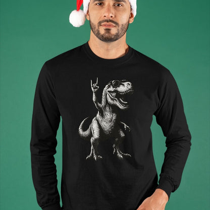 Best Dinosaur Lover Shirt, Funny Dinosaur UnisexT-Shirt/Hoodie/Sweatshirt HLT00 - Cool Dinosaur Rock Sign Sunglasses T-Rex T-Shirt, Men, Black, 3X-Large