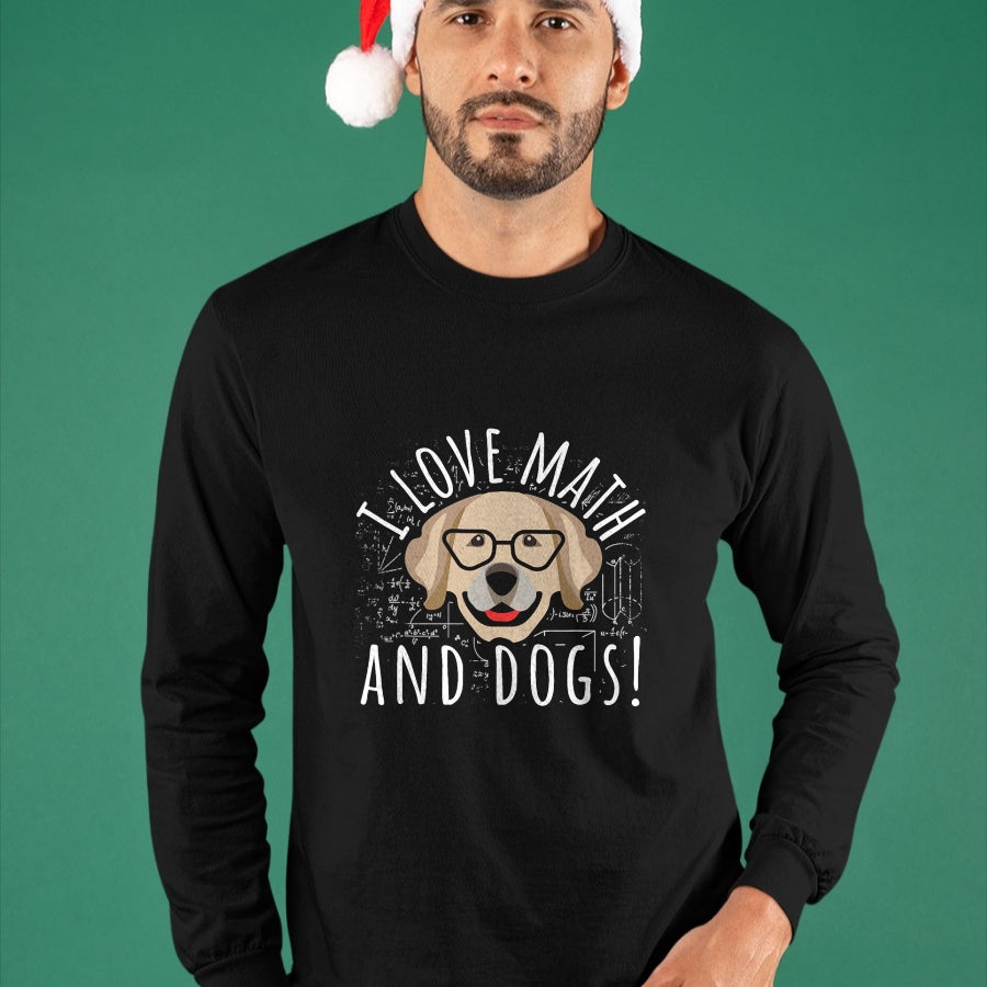 Dog Love Shirt, Dog Lover Gift T-Shirt/Hoodie/Sweatshirt HLT00 - I Love Math And Dogs Algebra Brown Dog Teacher Student Gift T-Shirt