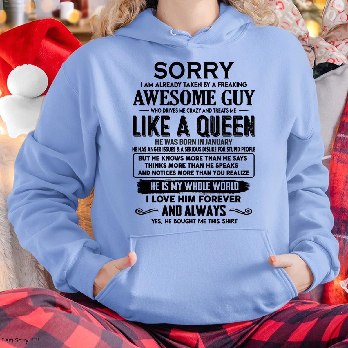 January - Sorry I am already taken by a freaking awesome guy - Gift for Wife From Husband - TOBY01 (SKU-SRG-01)