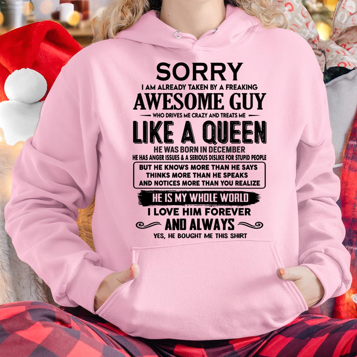 December - Sorry I am already taken by a freaking awesome guy - Gift for Wife From Husband - TOBY12 (SKU-SRG-12)