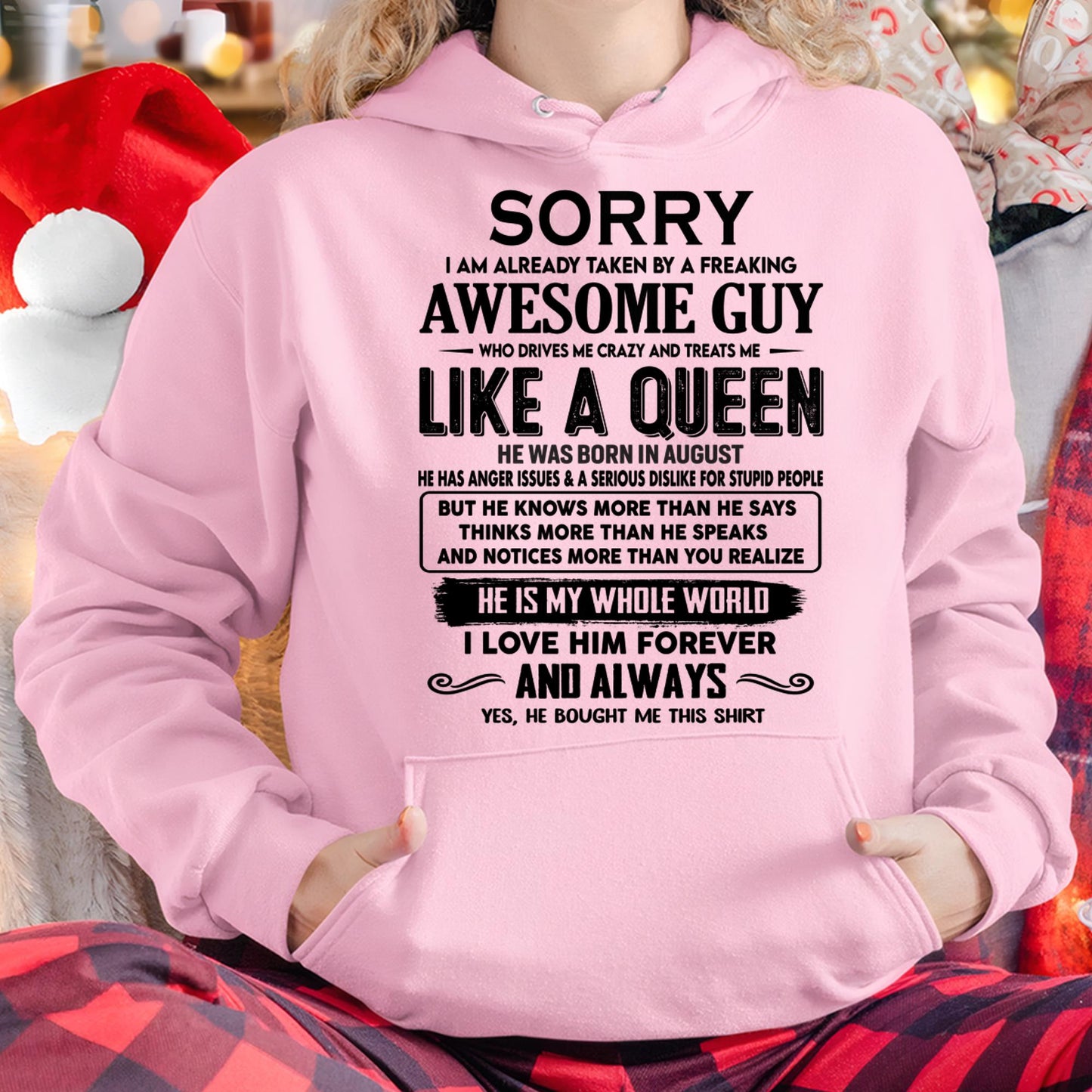 August - Sorry I am already taken by a freaking awesome guy - Gift for Wife From Husband - TOBY08 (SKU-SRG-08)