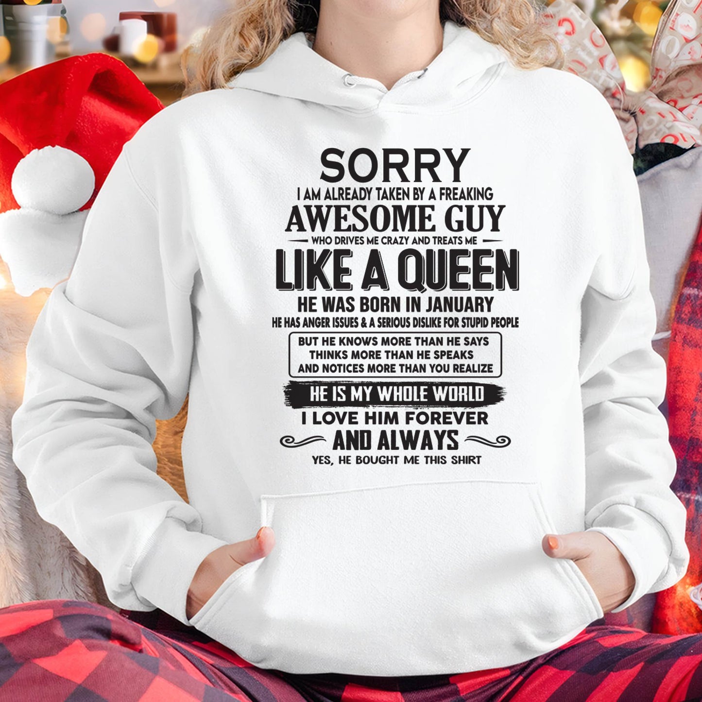 January - Sorry I am already taken by a freaking awesome guy - Gift for Wife From Husband - TOBY01 (SKU08-25-01)
