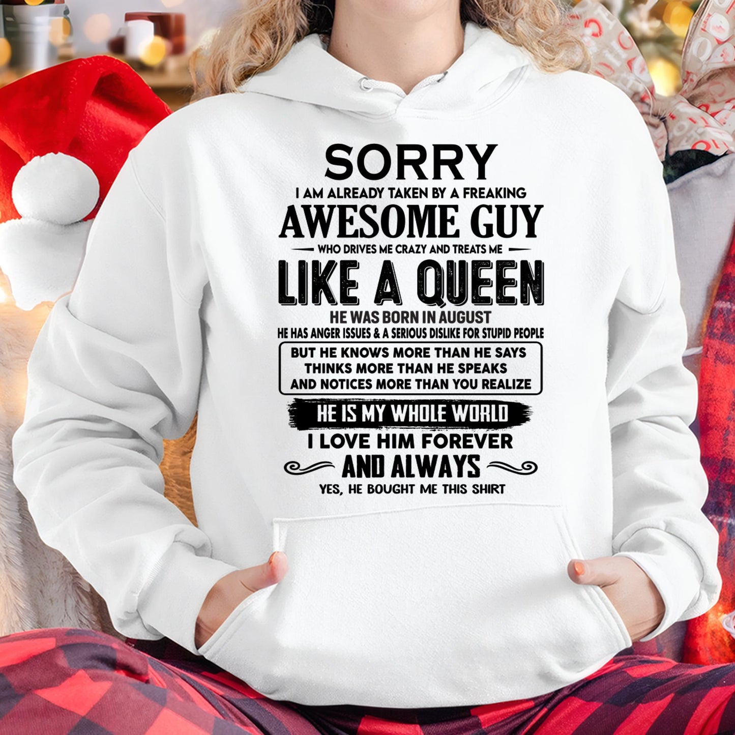 August - Sorry I am already taken by a freaking awesome guy - Gift for Wife From Husband - TOBY08 (SKU-SRG-08)