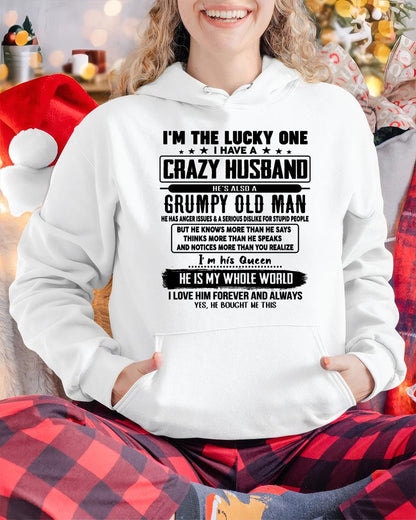 I am Lucky One I Have A Crazy Husband - Gift for Wife From Husband - TOBY00 (SKUT-LUCKYONE-00)