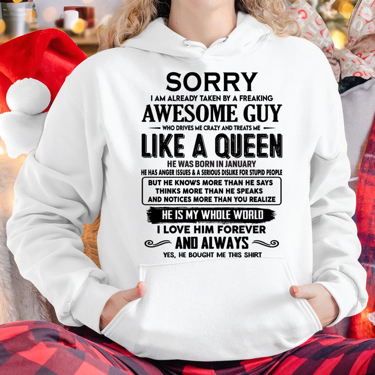 January - Sorry I am already taken by a freaking awesome guy - Gift for Wife From Husband - TOBY01 (SKU-SRG-01)