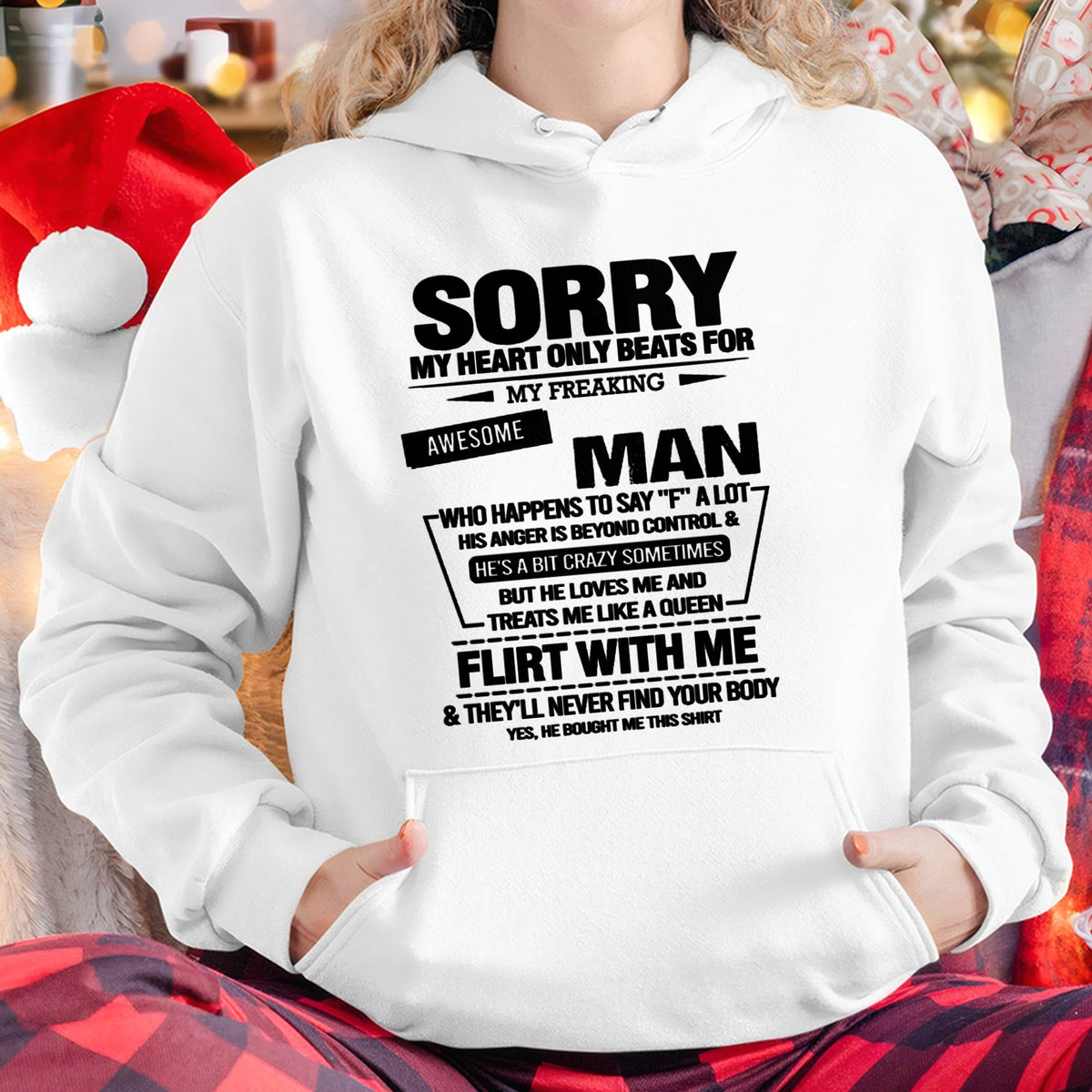 SORRY MY HEART ONLY BEATS FOR MY FREAKING AWESOME MAN - FROM HUSBAND - TOBY00 (SKU26T-01-34-00)