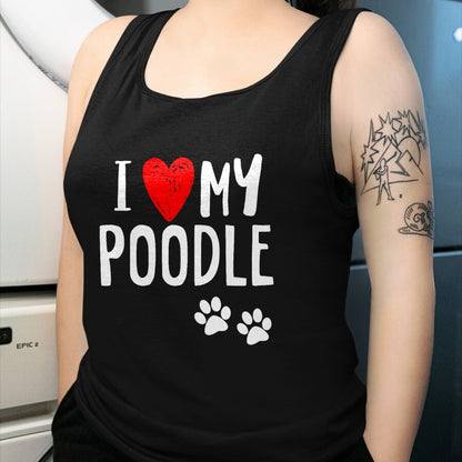 Dog Love Shirt, Dog Lover Gift T-Shirt/Hoodie/Sweatshirt HLT00 - I Love My Poodle Heart Paw Dog Owner T Shirt T-Shirt