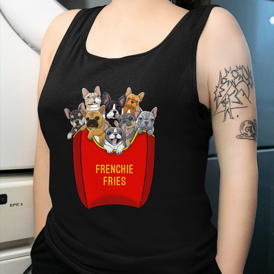 Dog Love Shirt, Dog Lover Gift T-Shirt/Hoodie/Sweatshirt HLT00 - Frenchie Fries Shirt French Bulldog Dog Mom Dog Dad Cute T-Shirt