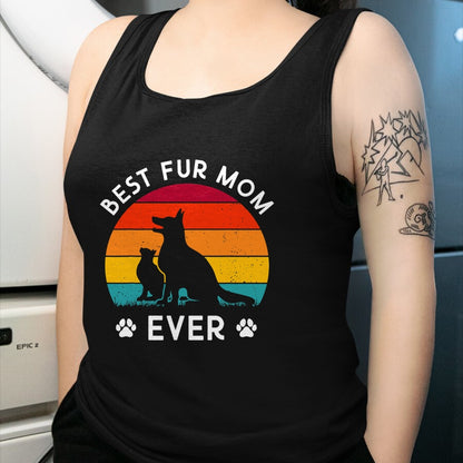 Dog Love Shirt, Dog Lover Gift T-Shirt/Hoodie/Sweatshirt HLT00 - Funny Best Fur MOM Ever Vintage Retro Dog and Cat Owner Love T-Shirt (2)