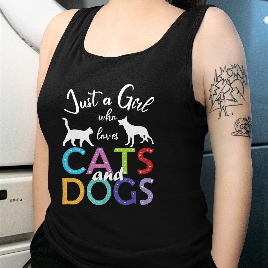 Dog Love Shirt, Dog Lover Gift T-Shirt/Hoodie/Sweatshirt HLT00 - Just A Girl Who Loves Cats And Dogs Lover Girl T-Shirt