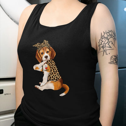 Dog Love Shirt, Dog Lover Gift T-Shirt/Hoodie/Sweatshirt HLT00 - Beagle Dog Lover Tee I Love Mom Tattoo Leopard Mothers Day T-Shirt