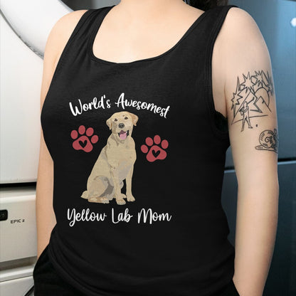Dog Love Shirt, Dog Lover Gift T-Shirt/Hoodie/Sweatshirt HLT00 - WORLDS AWESOMEST YELLOW LAB MOM Funny Dog Lover Saying Quote T-Shirt
