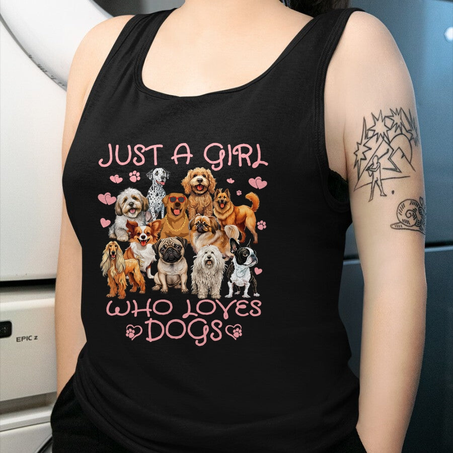 Dog Love Shirt, Dog Lover Gift T-Shirt/Hoodie/Sweatshirt HLT00 - Funny Cute Dog Puppy Lover Just A Girl Who Loves Dogs T-Shirt