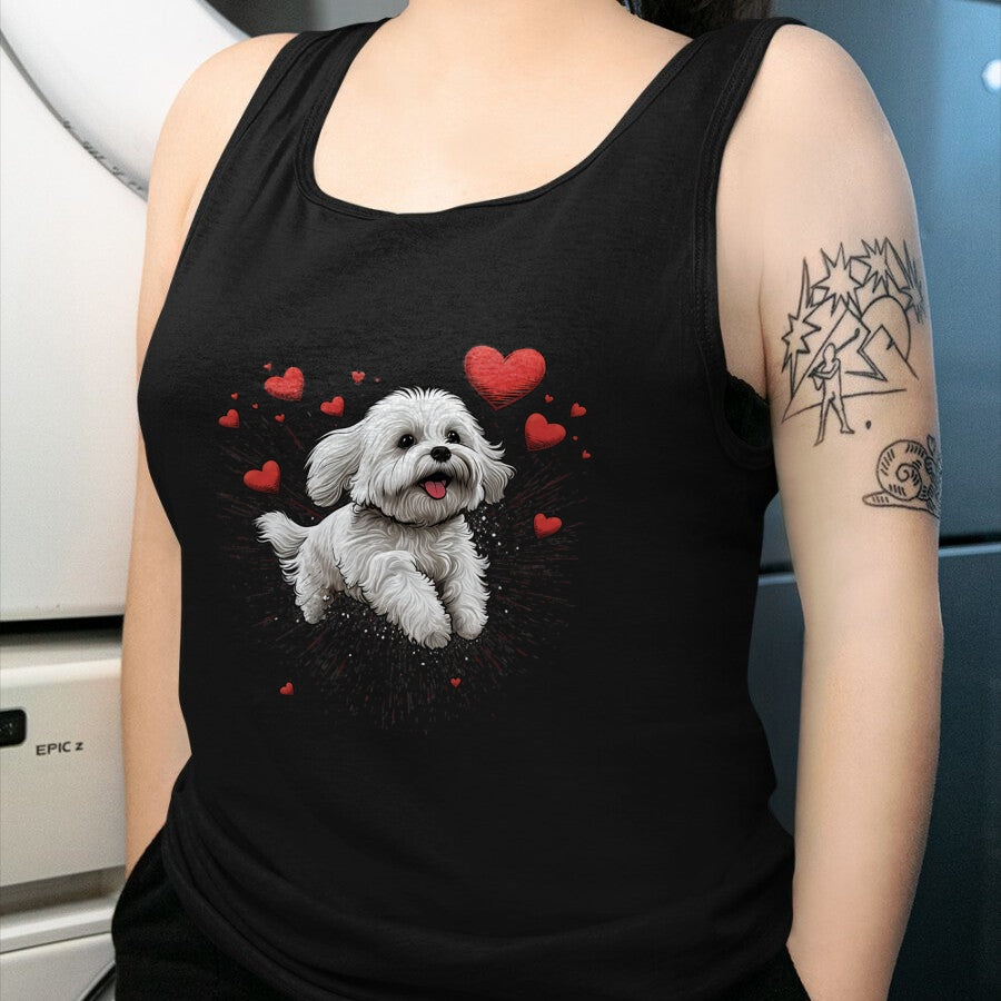 Dog Love Shirt, Dog Lover Gift T-Shirt/Hoodie/Sweatshirt HLT00 - Maltese dog Love Heart for Valentines Day Maltese dog Lover T-Shirt