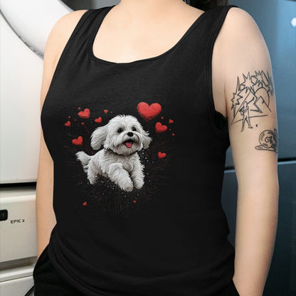 Dog Love Shirt, Dog Lover Gift T-Shirt/Hoodie/Sweatshirt HLT00 - Maltese dog Love Heart for Valentines Day Maltese dog Lover T-Shirt