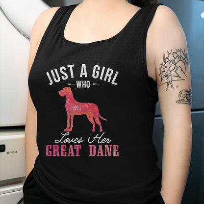 Dog Love Shirt, Dog Lover Gift T-Shirt/Hoodie/Sweatshirt HLT00 - Just A Girl Who Loves Her Great Dane Dog Owner Gift T-Shirt
