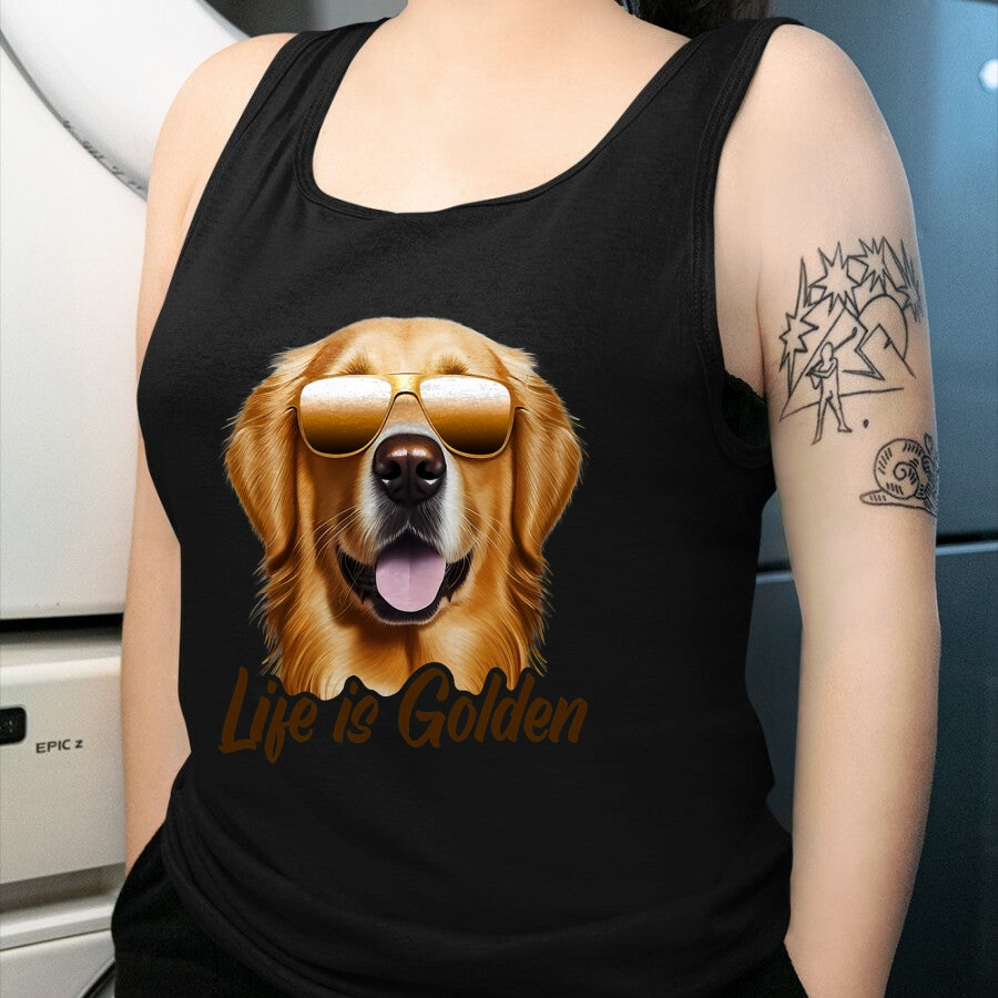 Dog Love Shirt, Dog Lover Gift T-Shirt/Hoodie/Sweatshirt HLT00 - Life is Golden Funny Golden Retriever Cute Dog Good Pet Life T-Shirt