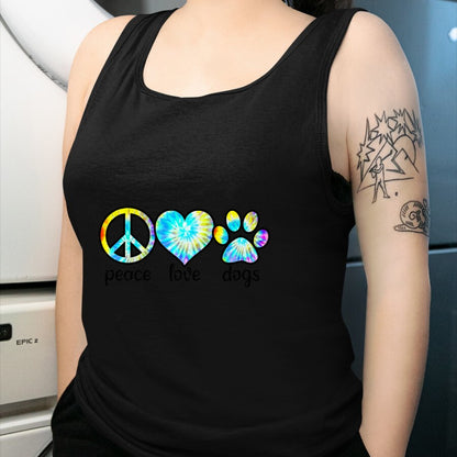 Dog Love Shirt, Dog Lover Gift T-Shirt/Hoodie/Sweatshirt HLT00 - Dog Love Shirt Dog Mom Dog Dads Gift Peace Love Dogs Tie Dye T-Shirt