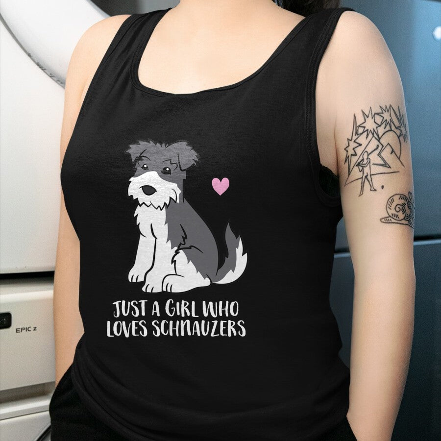 Dog Love Shirt, Dog Lover Gift T-Shirt/Hoodie/Sweatshirt HLT00 - Funny Schnauzer Dog Girl Just a Girl Who Loves Schnauzers T-Shirt